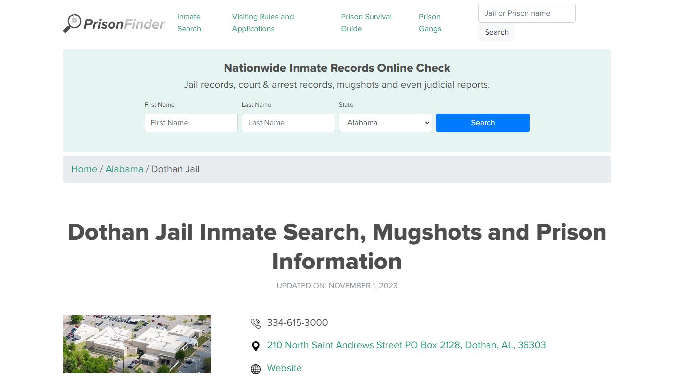 Dothan Jail Inmate Search, Mugshots and Prison Information